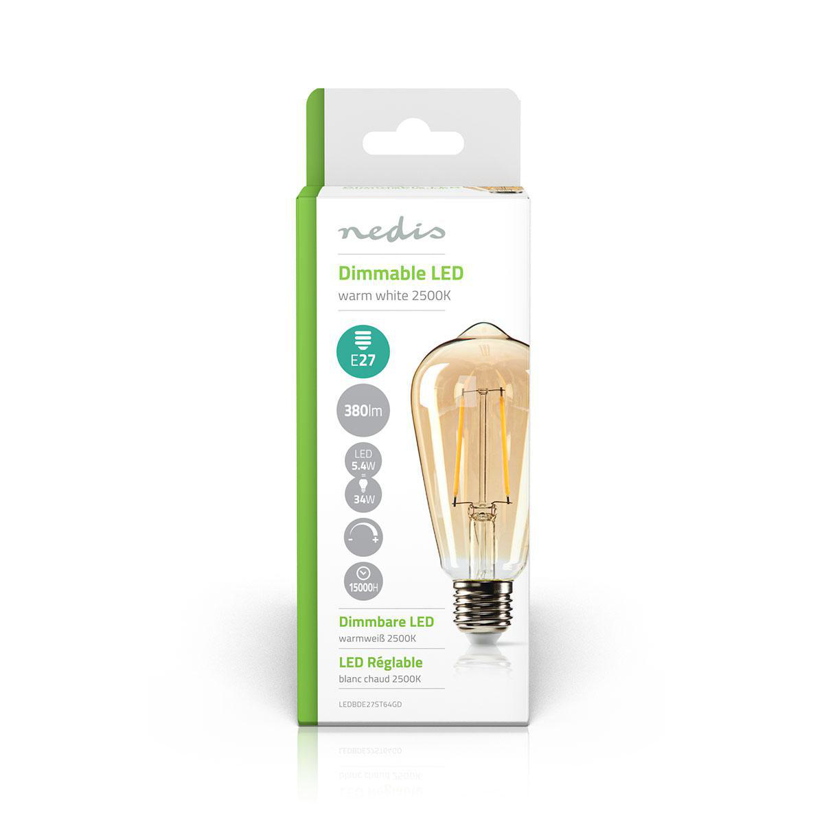 LED Filament Bulb E27 ST64 5 4 W 380 Lm 2500 K Dimmable