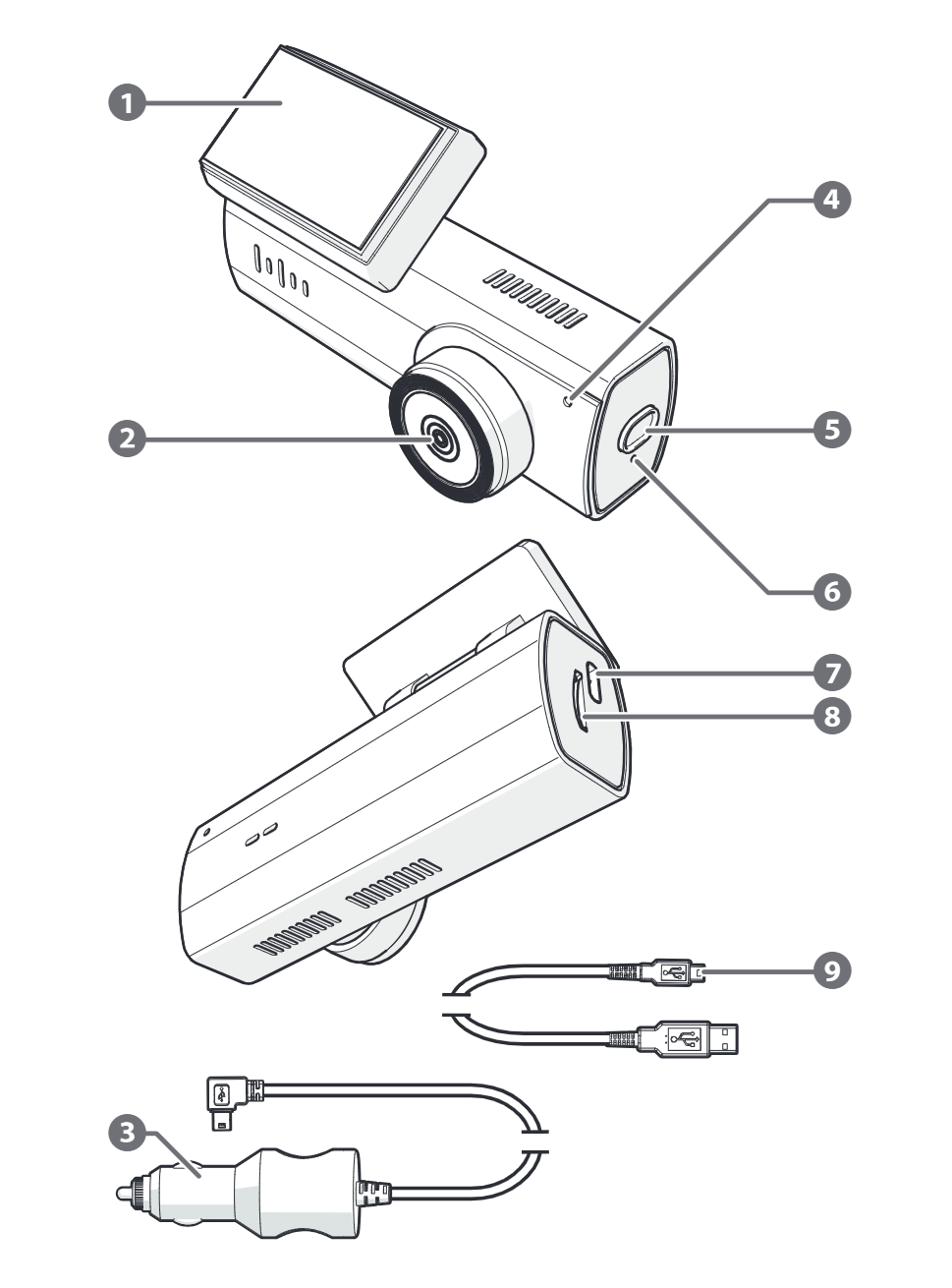 240230 14022 Nedis - Dashboard Camera - DCAM1024BK - Main parts.ai