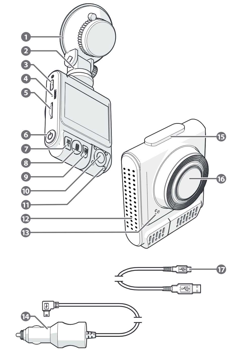 240231 14022 Nedis - Dashboard Camera - DCAM2024BK - Main parts.ai