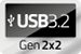 USB-kabel | USB 3.2 Gen 2x2 | USB-C™ Hann | USB-C™ Hann | 100 W | 4K@60Hz | 20 Gbps | Nikkel belagt | 2.00 m | Rund | PVC | Sort | Label