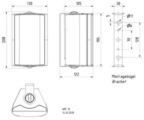 WB10 100V - 8 Ohm 2-way compact speakers in a sturdy plastic