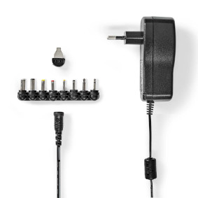 Adaptador de corriente universal | 18 W | 3 - 12 V DC | 1.10 m | 1.5 A | 8 plug(s) | Negro