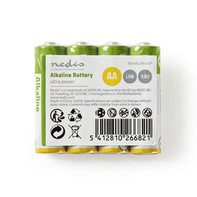 Alkaline-Batterij AA | 1.50 V | 4 Stuks | Shrink Pack