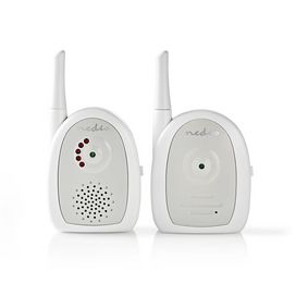 Audio Baby Monitor | FHSS (Frequency-Hopping Spread Spectrum) | Range: 300 m | Battery Powered / Mains Powered | Batteries included | 6x AAA NiMH / HR03 | Grey / White