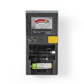Battery Tester | 9V - AA - AAA - Button Cell - C - D | Svart