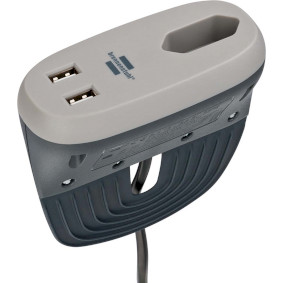 Zásuvka na pohovku Estilo s funkcí USB nabíjení (gaučová zásuvka s 1x Euro zásuvkou a 2x USB nabíječkou, zásuvka na postel s montážní lištou) EURO