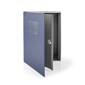 Hvelv | Book Sikker | Nøkkellås | Innendørs | Stor | indre Volume: 2.8 l | 2 Keys Inkludert | Blå / Sølv
