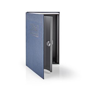 Vault | Book Safe | Key Lock | Indoor | Medium | Inner volume: 1.6 l | 2 Keys Included | Blue / Silver