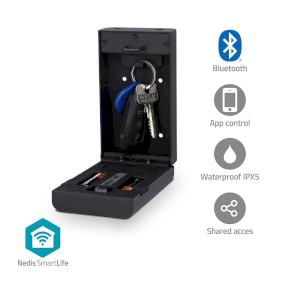 Caja de llaves SmartLife | Clave seguro | Key Lock | Outdoor | IPX5 | Negro