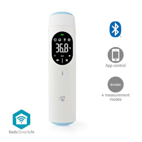 SmartLife Thermomètre Infrarouge | Affichage LED | Front / Oreille | Blanc