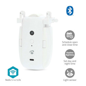 SmartLife Robot Cortina | Carril I / Carril U | Cortinas | Alimentado por baterias / Alimentado por USB | 4000 mAh | Bluetooth® | Blanco