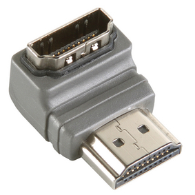 High Speed HDMI with Ethernet Adapter Angled 90° HDMI Connector - HDMI Female Grey