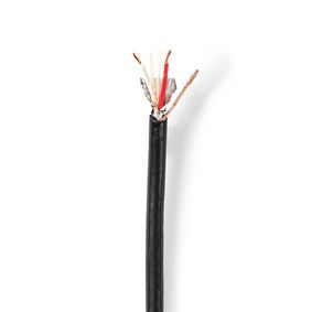 Mikrofon kábel | 2 x 0.35 mm² | Réz | 100.0 m | Kerek | PVC | Fekete | Tekercsben