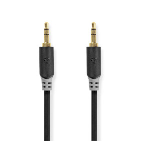 Stereo Audio Kabel | 3,5 mm Zástrčka | 3,5 mm Zástrčka | Pozlacené | 1.00 m | Kulatý | Antracit | Box