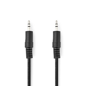 Cable de audio estéreo | 3.5 mm Macho | 3.5 mm Macho | Niquelado | 0.50 m | Redondo | Negro | Blíster