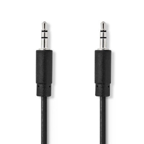 Stereo Audio Cable | 3.5 mm Male | 3.5 mm Male | Nickel Plated | 1.00 m | Round | Black | Box