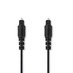 Optical Audio Cable | TosLink Male | TosLink Male | 1.00 m | Round | PVC | Black | Box