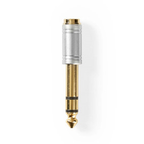Stereo Audio Adapter | 6.35 mm Male | 3.5 mm Female | Gold Plated | Straight | Metal | Silver | 1 pcs | Box