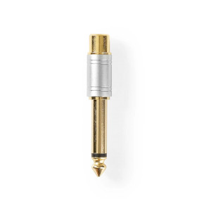 Mono Audio Adapter | 6.35 mm Male | RCA Female | Gold Plated | Straight | Metal | Silver | 1 pcs | Box