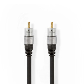 Digital Audio Cable | RCA Male | RCA Male | Gold Plated | 5.00 m | Round | PVC | Anthracite | Box