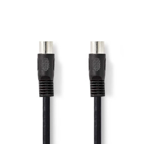 DIN audio kábel | DIN 5 Tűs Dugasz | DIN 5 Tűs Dugasz | Nikkelezett | 3.00 m | Kerek | PVC | Fekete | Label