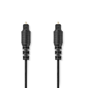 Optický audio kabel | TosLink Zástrčka | TosLink Zástrčka | 2.00 m | Kulatý | PVC | Černá | Label