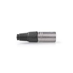 XLR Connector | Straight | Male | Nickel Plated | Protection Cover | Cable input diameter: 7.0 mm | Metal | Silver | 10 pcs | Polybag