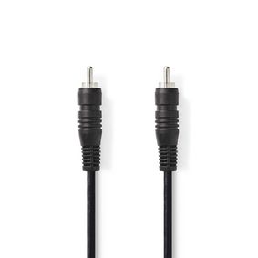 Câble audio numérique | RCA Mâle | RCA Mâle | Plaqué nickel | 1.00 m | Rond | PVC | Noir | Enveloppe