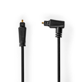 Optical Audio Cable | TosLink Male | TosLink Male | Rotatable | 1.00 m | Round | PVC | Black | Envelope