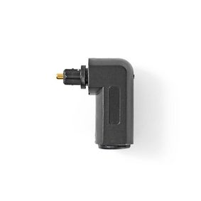 TosLink Adapter | TosLink Han | Toslink Hunn | Vinklet 90° | ABS | Sort | 10 stk. | Plastpose
