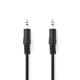 Stereo Audio Cable | 3.5 mm Male | 3.5 mm Male | Nickel Plated | 0.50 m | Round | Black | Tag