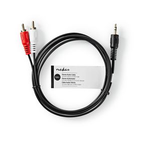 Cable audio estereo jack 3.5 macho - 2x RCA macho pro 5 M Negro