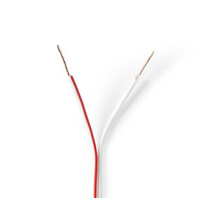 Cable de altavoz | 2x 0.35 mm² | CCA | 100.0 m | Redondo | PVC | Blanco | Brida