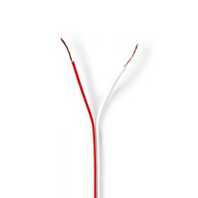 Cable de altavoz | 2x 0.50 mm² | CCA | 100.0 m | Redondo | PVC | Blanco | Brida