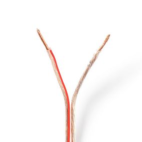 Højtaler Kabel | 2x 1.50 mm² | CCA | 100.0 m | Runde | PVC | Gennemsigtig | Folie