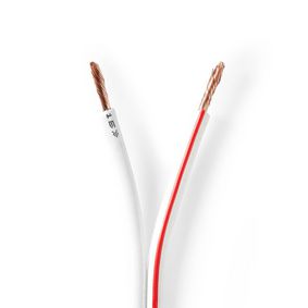 Højtaler Kabel | 2x 2.50 mm² | CCA | 100.0 m | Runde | PVC | Hvid | Folie