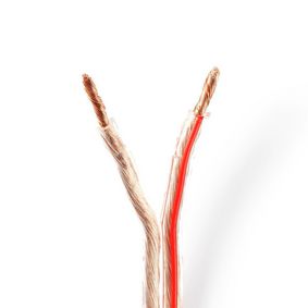 Repro kabel | 2x 4.00 mm² | CCA | 15.0 m | Kulatý | PVC | Transparentní | Zabaleno