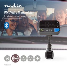 Trasmettitore FM audio per auto, A collo di cigno, Chiamata a mani libere, 1.5 , Screen LED, Bluetooth®, 5.0 V DC / 1.0 A / 5.0 V DC / 2.4 A, Aumento dei bassi, Google Assistant / Siri