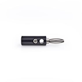 Banana Connector | Straight | Male | Nickel Plated | Screw | Cable input diameter: 4.5 mm | PVC | Black | 25 pcs | Polybag