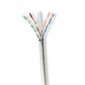 Síťový kabel Roll | CAT6 | Drát | U/UTP | CCA | 305.0 m | Vnitřní | Kulatý | PVC | Šedá | Box