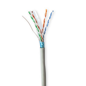 Netwerk Kabel Rol | CAT6 | Solid | F/UTP | CCA | 100.0 m | Binnenshuis | Rond | PVC | Grijs | Gift Box