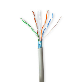 Síťový kabel Roll | CAT6 | Lanko | F / UTP | CCA | 100.0 m | Vnitřní | Kulatý | PVC | Šedá | Dárkový Box