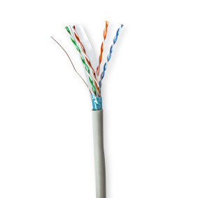 Hálózati kábel Roll | CAT6 | Szilárd | F/UTP | CCA | 50.0 m | Benti | Kerek | PVC | Szürke | Ajándék Dobozban
