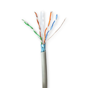 Netzwerk-Kabel Rollen | CAT6 | Litzenleitung | F/UTP | CCA | 50.0 m | Innenbereich | Rund | PVC | Grau | Kartonverpackung