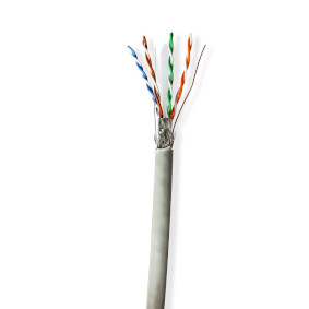 Réseau Câble Rouleau | CAT6 | Solide | S/FTP | CCA | 305.0 m | Intérieur | Rond | PVC | Gris | Boîte de Tirage