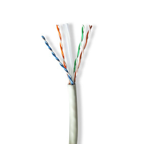Netwerk Kabel Rol | CAT6a | Solid | U/UTP | Koper | 100.0 m | Binnenshuis | Rond | LSZH | Grijs | Gift Box
