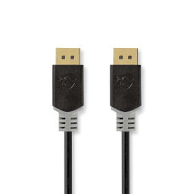 DisplayPort kaapeli | DisplayPort uros | DisplayPort uros | 8K@60Hz | Kullattu | 2.00 m | Pyöreä | PVC | Musta | Laatikko