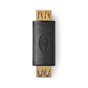 USB-A Adapter | USB 3.2 Gen 1 | USB-A Female | USB-A Female | 5 Gbps | Round | Gold Plated | Anthracite | Box