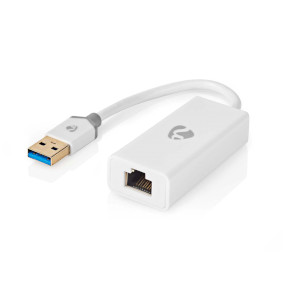 USB-nettverkskort | USB 3.2 Gen 1 | 1 Gbps | USB-A Han | RJ45 Hun | 0.20 m | Rund | Gull belagt | Bare kobber | Hvit | Boks