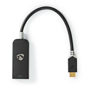 USB-C™ Adapter | USB 3.2 Gen 1 | USB-C™ Han | DisplayPort Hun | 8K@30Hz | 0.20 m | Runde | Guldplateret | PVC | Antracit | Window Box